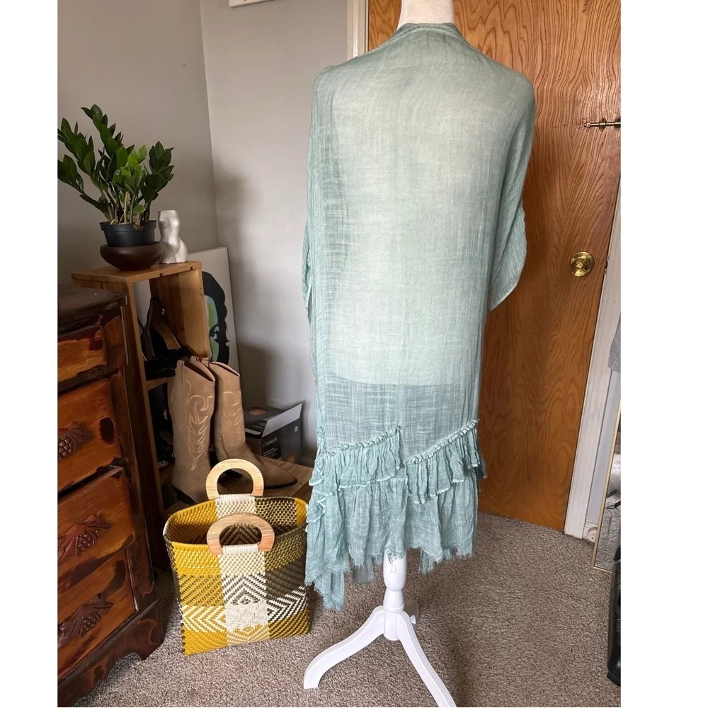 Free People Whisper Wash Ruffle Open Front
